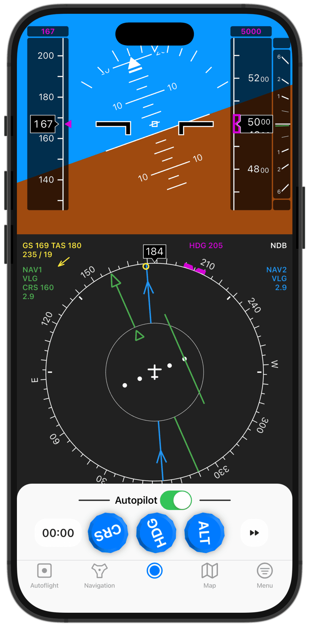 IFR Flight Simulator on iPhone