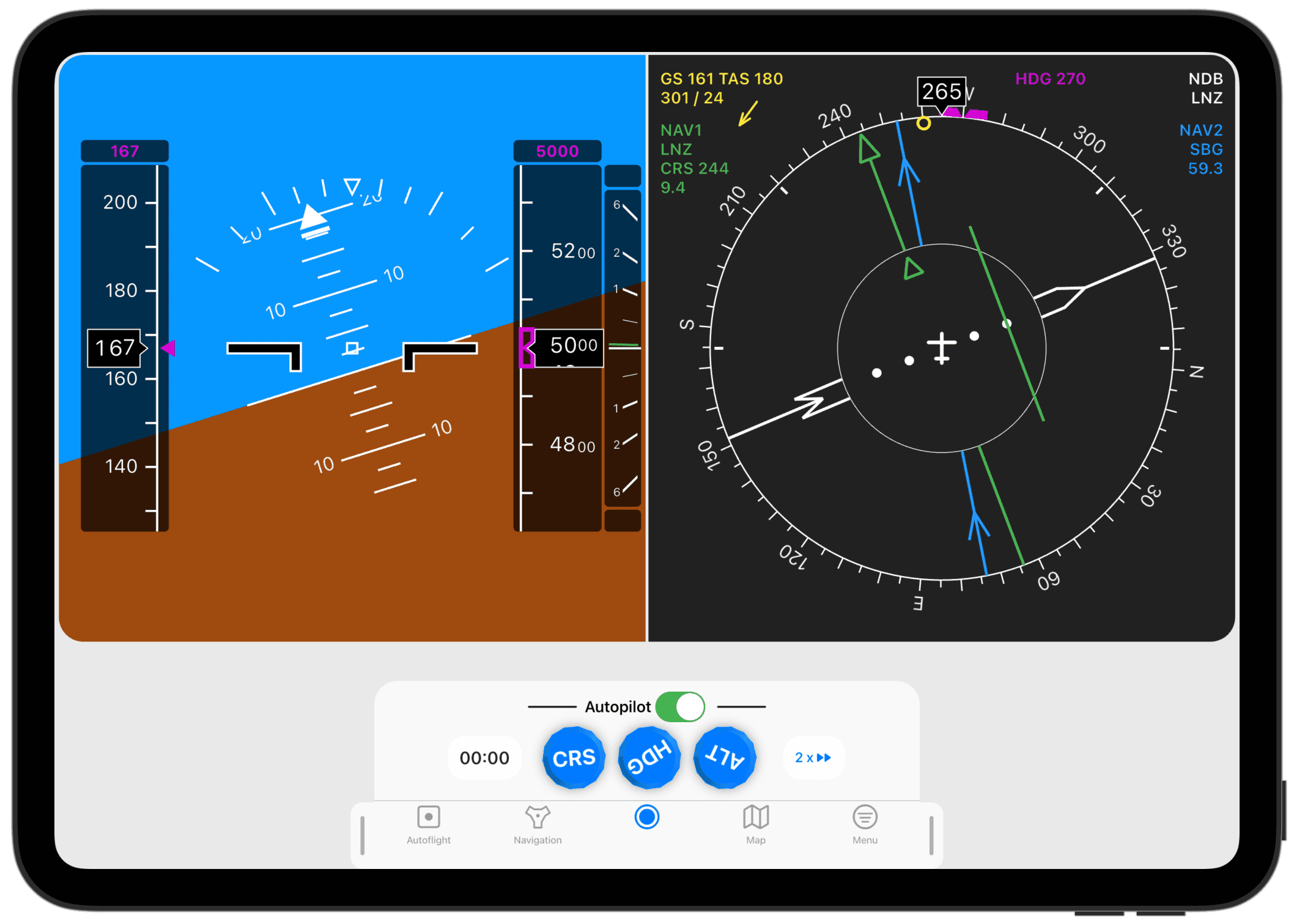 IFR Flight Simulator on iPad